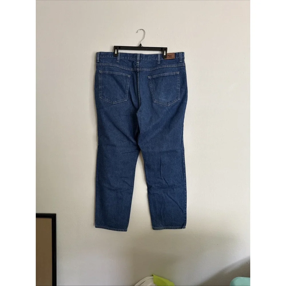 LL Bean Blue Jeans Mens 40x30 Blue Relaxed Fit Straight‎ Leg Durable Denim